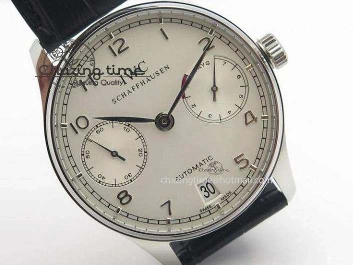 MIROTIME 0405 Bold Portuguese Real PR IW500704 ZF 1:1 Best Edition On Black Leather Strap A 7374